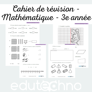 Cahier de révision - Mathématique - 3e année